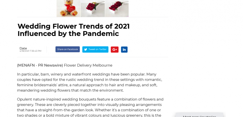 Wedding Flower Trends of 2021 Influenced by the Pandemic