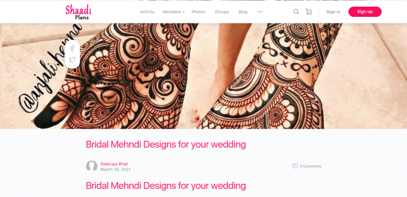 Bridal Mehndi Designs for your wedding